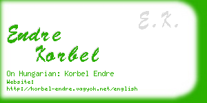 endre korbel business card